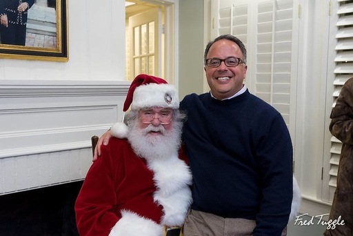 Santa Clause with Keith Newman, Manager, Ebby's Li