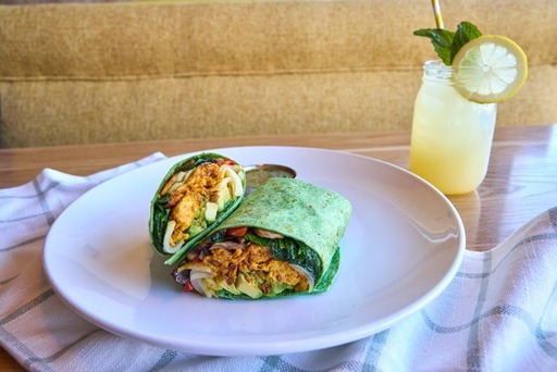 Broken Yolk Cafe_VEGGIE WRAP-YUZU LEMONADE (lores)