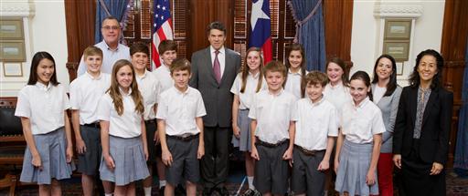 Providence Class Seven meets Gov. Rick Perry.