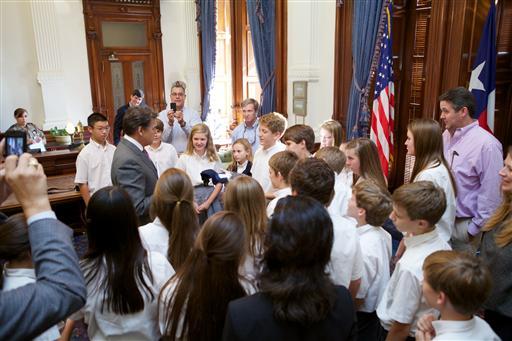 Providence Class Seven meets Gov. Rick Perry.